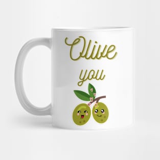 Olive you (i love you) funny cute food valentines Mug